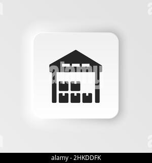 Mass production, warehouse neumorphic style vector icon. Simple element illustration from UI concept. Mass production, warehouse neumorphic style Stock Vector