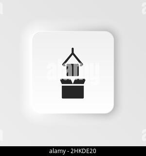 Mass production, package, placement neumorphic style vector icon. Simple element illustration from UI concept. Mass production, package, placement Stock Vector