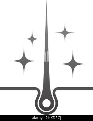 Hair follicle illustration logo icon desain template vector Stock Vector