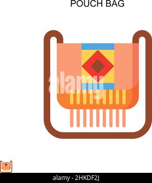 Pouch bag Simple vector icon. Illustration symbol design template for web mobile UI element. Stock Vector