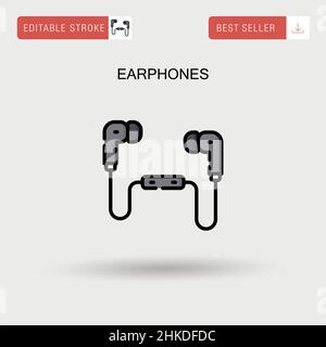 Earphones Simple vector icon. Stock Vector