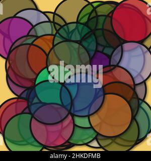 Circle shadows generative art background art illustration Stock Vector