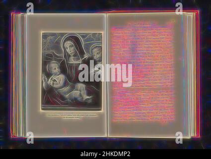 Inspired by Photoreproduction of a print after the painting with Mary and Christ and John as a child, The Madonna, Infant Jesus, And St. John. - By Francia, c. 1860 - in or before 1870, carbon print, height 125 mm × width 97 mm, Reimagined by Artotop. Classic art reinvented with a modern twist. Design of warm cheerful glowing of brightness and light ray radiance. Photography inspired by surrealism and futurism, embracing dynamic energy of modern technology, movement, speed and revolutionize culture Stock Photo