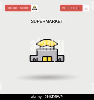 Supermarket Simple vector icon. Stock Vector