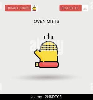 Oven mitts Simple vector icon. Stock Vector