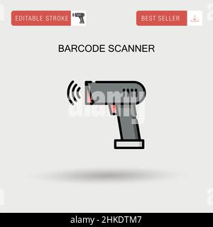 Barcode scanner Simple vector icon. Stock Vector