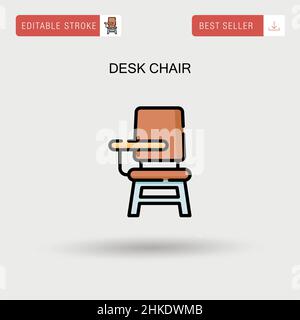 Desk chair Simple vector icon. Stock Vector