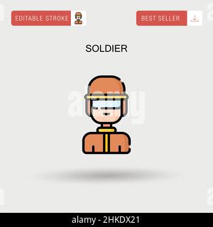 Soldier Simple vector icon. Stock Vector