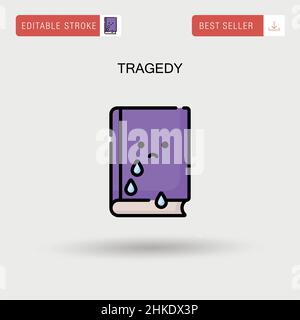 Tragedy Simple vector icon. Stock Vector