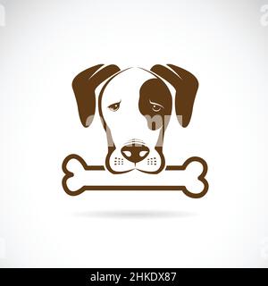 Vector of a dog and bone on a white background. Easy editable layered vector illustration. Pet. Stock Vector