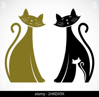 Vector of cat on a white background. Easy editable layered vector illustration. Stock Vector