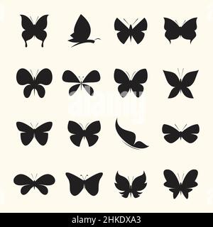 Vector group of butterfly on white background. Easy editable layered vector illustration. Stock Vector