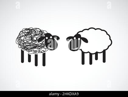 Vector image of sheep design on white background. Easy editable layered vector illustration. Stock Vector