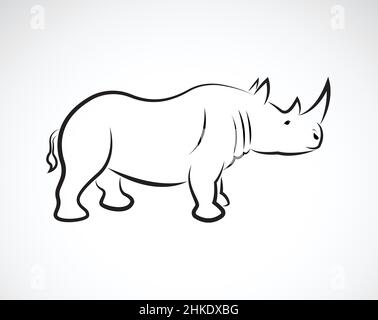 Vector of rhinoceros design on a white background, Wild Animals, Vector elephant for your design. Easy editable layered vector illustration. Stock Vector