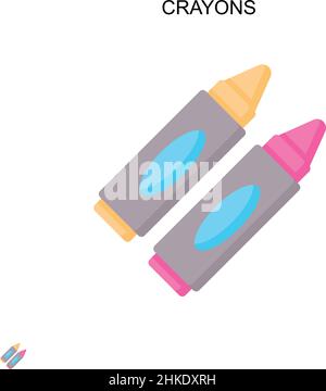 Crayons Simple vector icon. Illustration symbol design template for web mobile UI element. Stock Vector