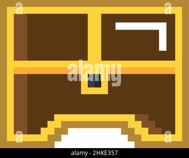 pixel treasure icon Stock Vector