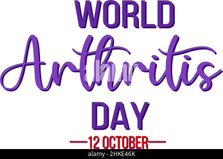 World Arthritis Day lettering banner illustration Stock Vector