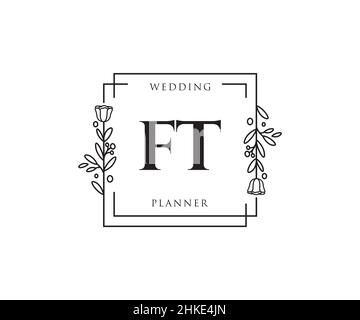 FT feminine logo. Usable for Nature, Salon, Spa, Cosmetic and Beauty Logos. Flat Vector Logo Design Template Element. Stock Vector