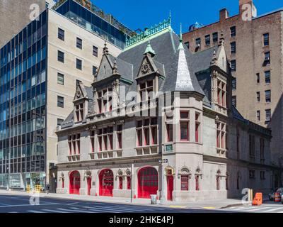 New York, NY - United States - June 13, 2016 Horizontal view of the historic Firehouse, Engine Company 31. A  historic fire station located at 87 Lafa Stock Photo