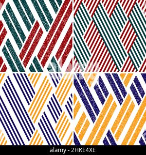 4 different vector patterns in the same package(eps). One pattern is paid and 3 are free (white dividing lines) Stock Vector