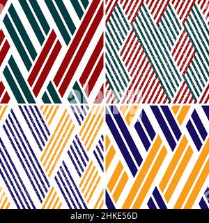 4 different vector patterns in the same package(eps). One pattern is paid and 3 are free (white dividing lines) Stock Vector