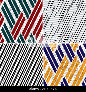4 different vector patterns in the same package(eps). One pattern is paid and 3 are free (white dividing lines) Stock Vector
