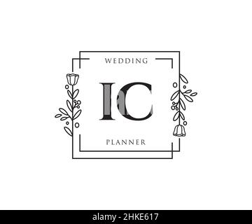 IC feminine logo. Usable for Nature, Salon, Spa, Cosmetic and Beauty Logos. Flat Vector Logo Design Template Element. Stock Vector