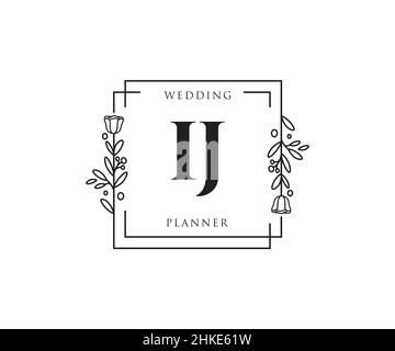 IJ feminine logo. Usable for Nature, Salon, Spa, Cosmetic and Beauty Logos. Flat Vector Logo Design Template Element. Stock Vector
