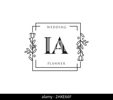 IA feminine logo. Usable for Nature, Salon, Spa, Cosmetic and Beauty Logos. Flat Vector Logo Design Template Element. Stock Vector