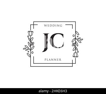 JC feminine logo. Usable for Nature, Salon, Spa, Cosmetic and Beauty Logos. Flat Vector Logo Design Template Element. Stock Vector