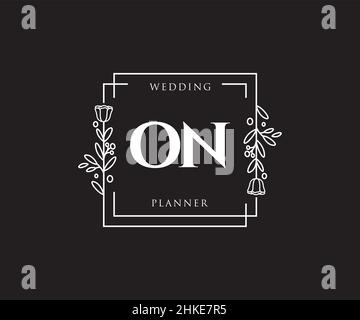 ON feminine logo. Usable for Nature, Salon, Spa, Cosmetic and Beauty Logos. Flat Vector Logo Design Template Element. Stock Vector