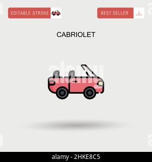 Cabriolet Simple vector icon. Stock Vector