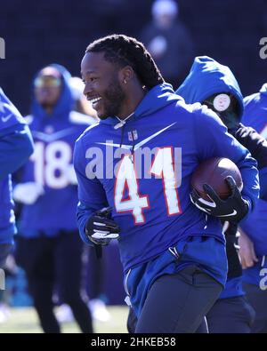AFC linebacker Harold Landry (58) of the Tennessee Titans is seen during  the NFL Pro Bowl football game, Sunday, February 6, 2022, in Las Vegas.  (Gregory Payan/AP Images for NFL Stock Photo - Alamy