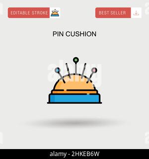 Pin cushion Simple vector icon. Stock Vector