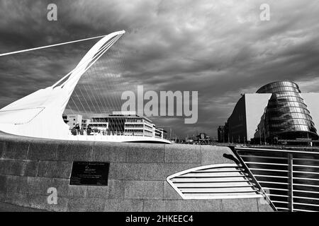 Samuel Beckett Bridge, Dublin City, County Dublin, Ireland Stock Photo