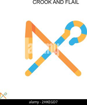Crook and flail Simple vector icon. Illustration symbol design template for web mobile UI element. Stock Vector