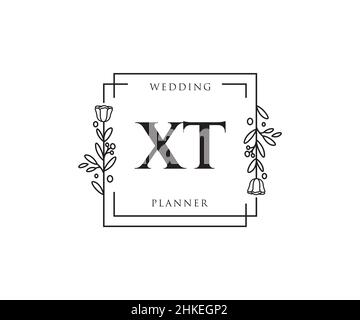 XT feminine logo. Usable for Nature, Salon, Spa, Cosmetic and Beauty Logos. Flat Vector Logo Design Template Element. Stock Vector
