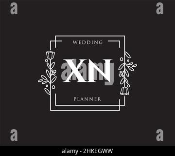 XN feminine logo. Usable for Nature, Salon, Spa, Cosmetic and Beauty Logos. Flat Vector Logo Design Template Element. Stock Vector