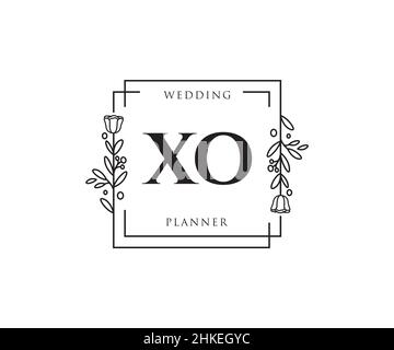 XO feminine logo. Usable for Nature, Salon, Spa, Cosmetic and Beauty Logos. Flat Vector Logo Design Template Element. Stock Vector