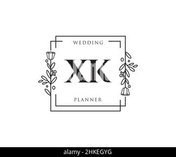 XK feminine logo. Usable for Nature, Salon, Spa, Cosmetic and Beauty Logos. Flat Vector Logo Design Template Element. Stock Vector