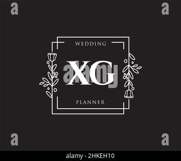 XG feminine logo. Usable for Nature, Salon, Spa, Cosmetic and Beauty Logos. Flat Vector Logo Design Template Element. Stock Vector