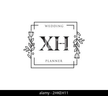 XH feminine logo. Usable for Nature, Salon, Spa, Cosmetic and Beauty Logos. Flat Vector Logo Design Template Element. Stock Vector