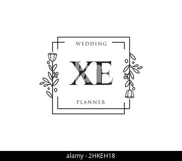 XE feminine logo. Usable for Nature, Salon, Spa, Cosmetic and Beauty Logos. Flat Vector Logo Design Template Element. Stock Vector