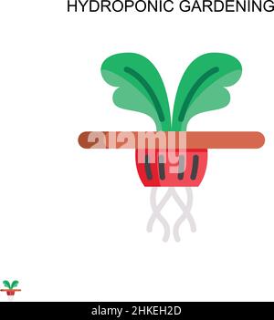 Hydroponic gardening Simple vector icon. Illustration symbol design template for web mobile UI element. Stock Vector