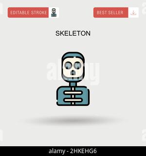 Skeleton Simple vector icon. Stock Vector