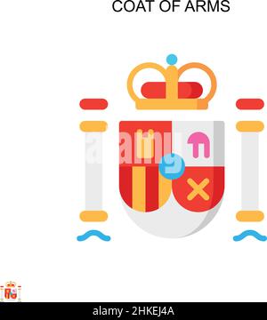 Coat of arms Simple vector icon. Illustration symbol design template for web mobile UI element. Stock Vector