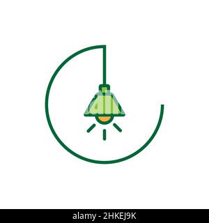 nature light lamp flower green logo design vector graphic symbol icon illustration creative idea Stock Vector