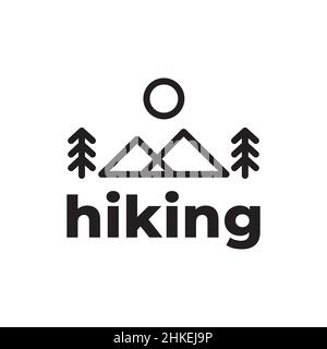 minimalist triangle mountain hiking outdoor logo design vector graphic symbol icon illustration creative idea Stock Vector