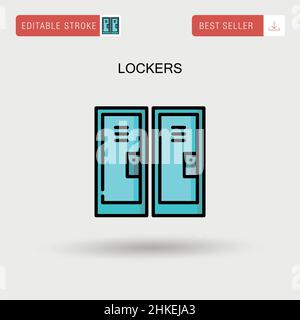 Lockers Simple vector icon. Stock Vector