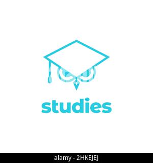 bird owl with toga hat logo design vector graphic symbol icon illustration creative idea Stock Vector